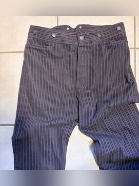 VTG WAH USA Marker Grey and Black Pink Striped Trousers with Label Patch